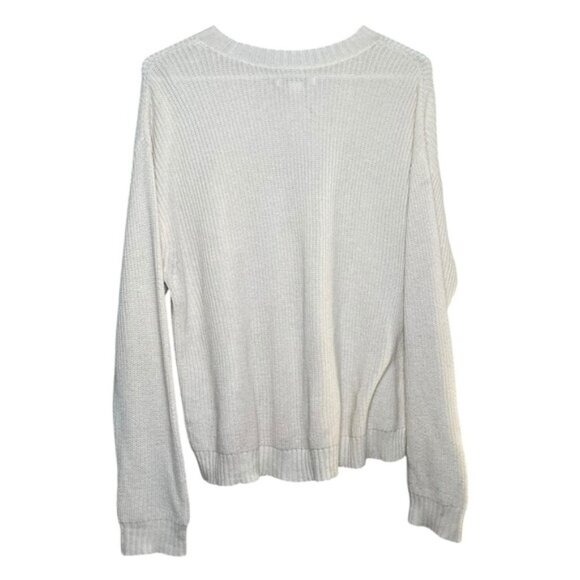 American Eagle Small Sweater White Knit Minimalist Cotton Blend AE Tops Spring S - Picture 4 of 9
